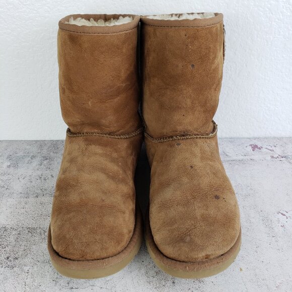 UGG Classic Midcalf Boots Brown Chestnut Comfort sz 6 Shearling Suede Sheepskin - Picture 5 of 15